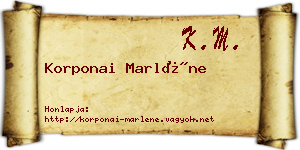 Korponai Marléne névjegykártya